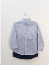 set camisa de flores azules y short azul