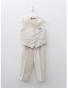 set beige vest y pantalon