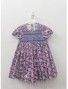 vestido flores celestes y rojas