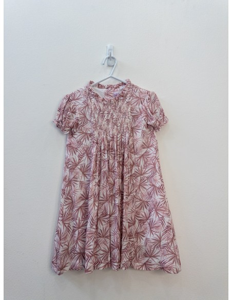 vestido hojas rosadas