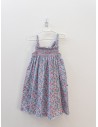 vestido flores azules, rosadas, y amarillas