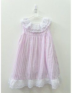 vestido rayas rosadas y blancas