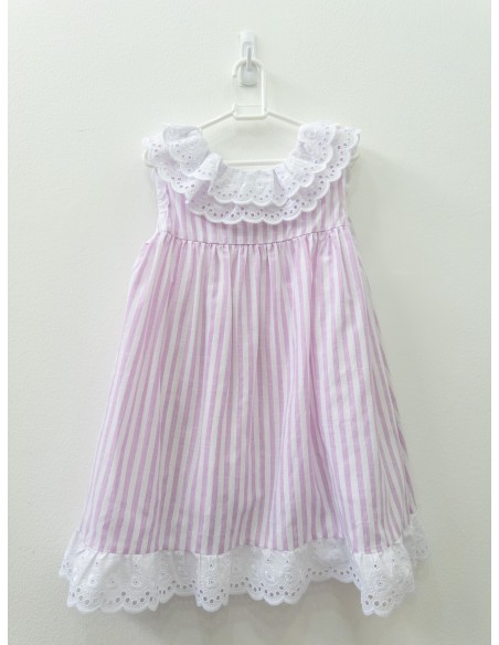 vestido rayas rosadas y blancas