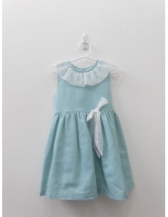 vestido lino turquesa