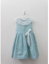 vestido lino turquesa