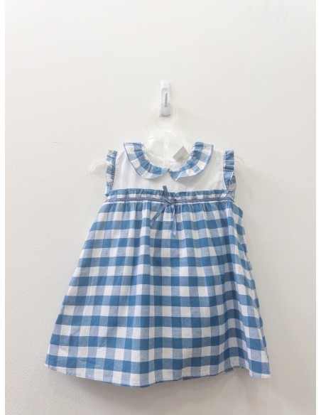 vestido cuadros azules y blancos