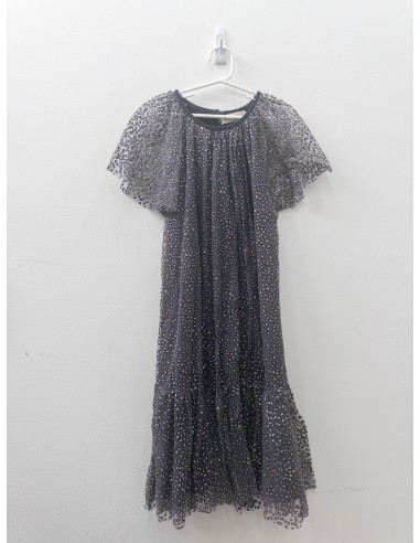 vestido negro brillos plateados