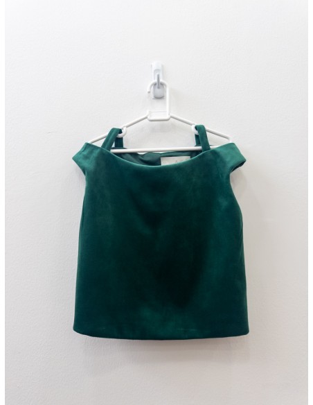 set falda flores y top verde