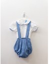 set enterizo celeste y camisa blanca
