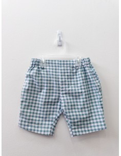 short cuadros turquesas y blancos