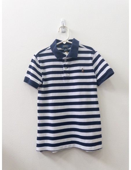 polo rayas azules y blancas