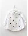 camisa blanca con dibujos de navidad
