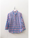 camisa cuadros azules rosados y rayas verdes