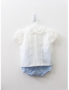 set camisa blanca y calzon celeste