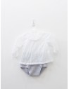 set camisa blanca cubre pañal tejido gris