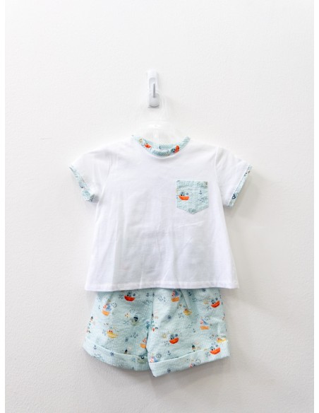 set camisa blanca y short de barquitos