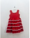 vestido rojo con ruffles