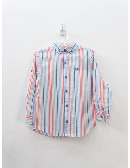 camisa rayas rojas verdes y azules