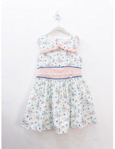 vestido flores azules y rosadas