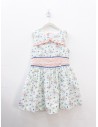 vestido flores azules y rosadas