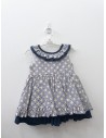 vestido rombos azules y amarillos