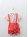 set romper salmon y camisa de estrellas