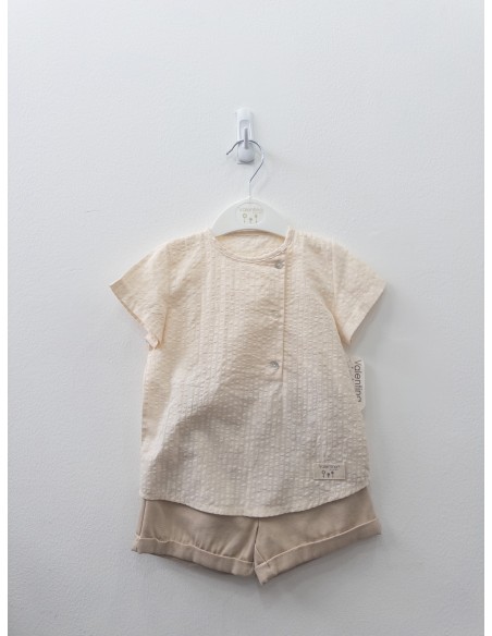 set short beige y top beige