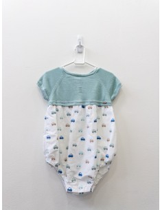 enterizo carritos y punto turquesa