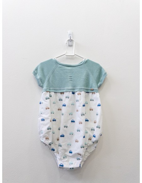 enterizo carritos y punto turquesa