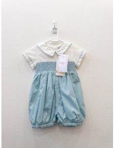 enterizo turquesa de punto con blanco