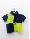 camiseta polo franjas azules y verdes