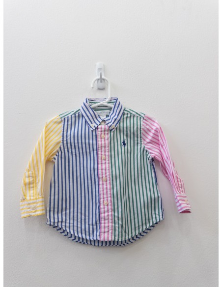 camisa rayas verdes azules rosadas y amarillas