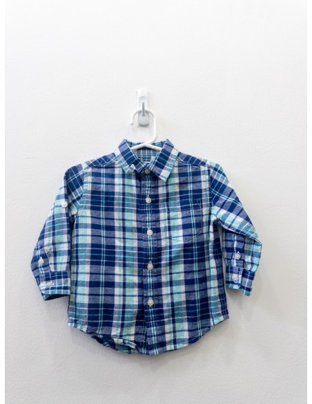 camisa cuadros azules y turquesas