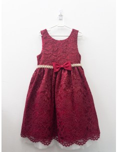 vestido concho de vino con encaje