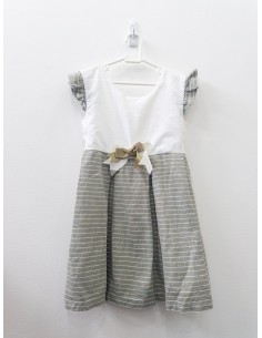 vestido tops beige y falda verde