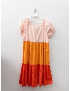 vestido franjas naranja