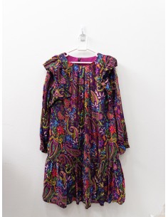 vestido morado con mariposas violeta