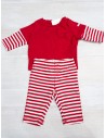 pijama dos piezas rayas rojas