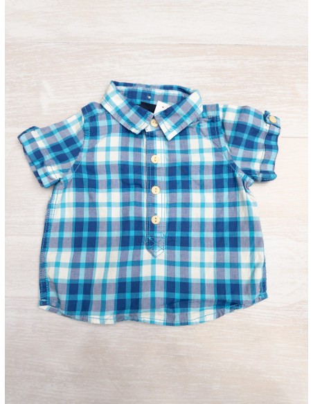 camisa manga corta colores azules