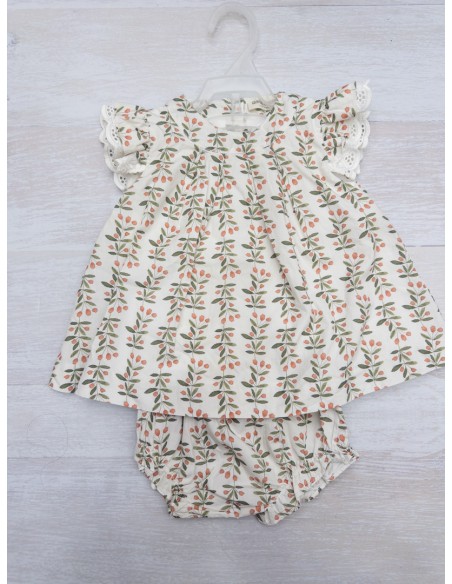 set blanco con hojas hojas verdes y flores rosadas