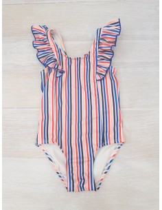 pantalon de baño rayas blancas y rojas y azules