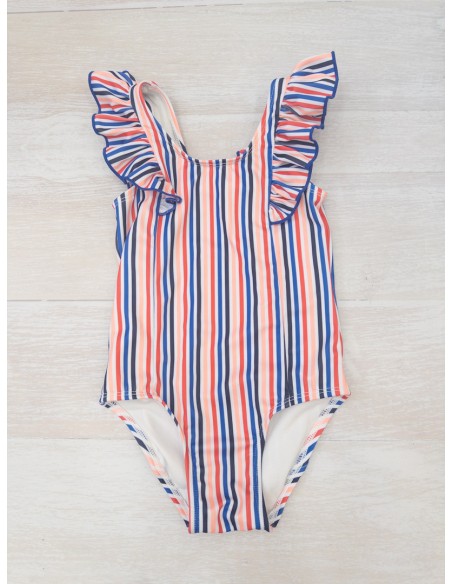 pantalon de baño rayas blancas y rojas y azules