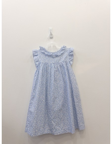 vestido flores azul y blanco
