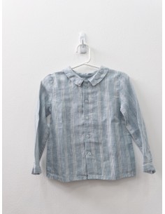 camisa turquesa rayas beige