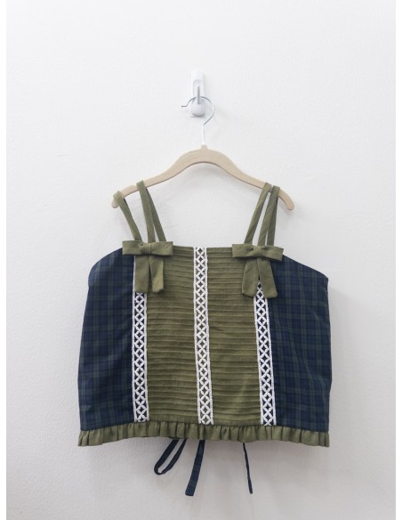 set falda y top escoces, verde