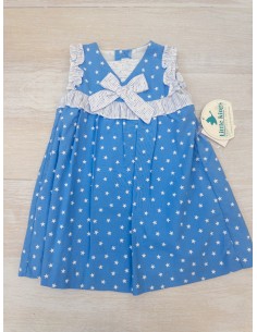 vestido celeste con estrellas blancas