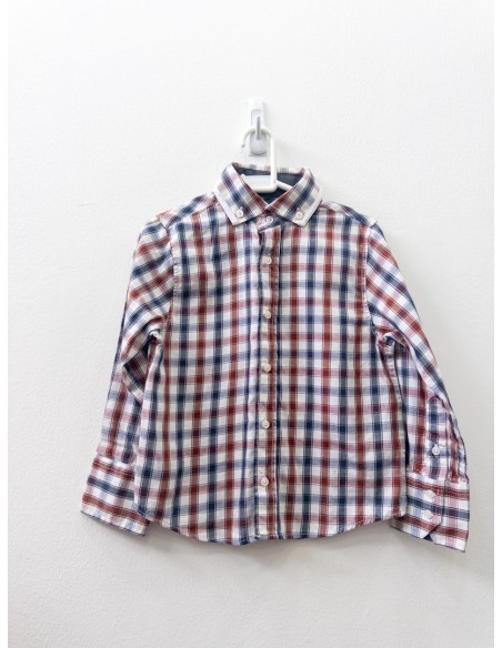 camisa cuadros azules y cafes