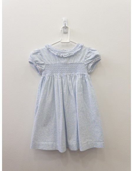 vestido celestes flores blancas