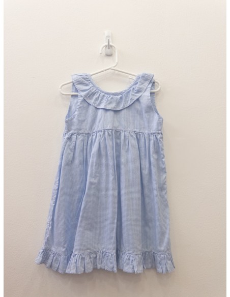 vestido cuadros celestes