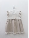 vestido beige de lino